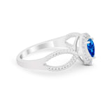 Teardrop Wedding Ring Pear Round Simulated Cubic Zirconia 925 Sterling Silver