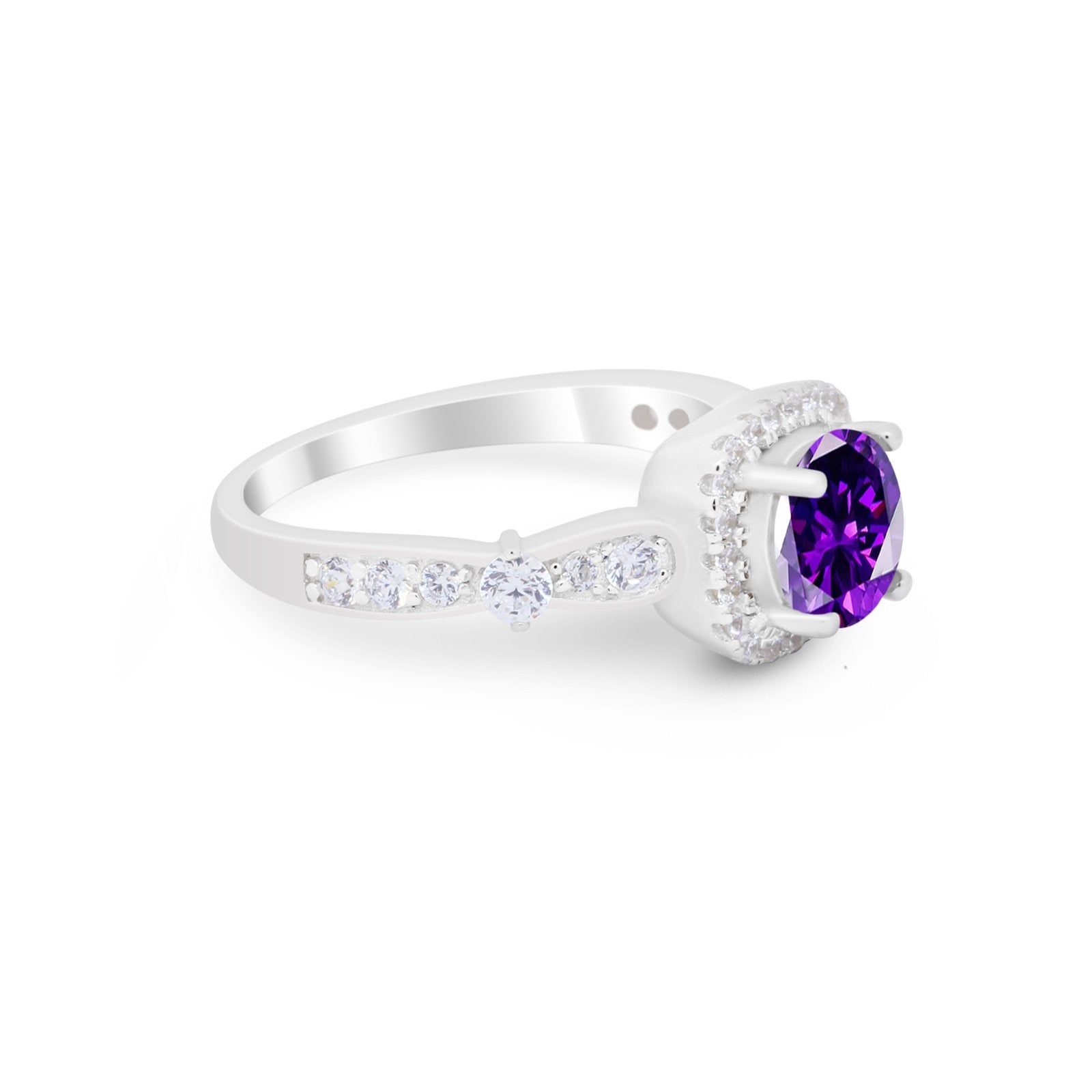 Vintage Art Deco Wedding Engagement Ring Round Cubic Zirconia 925 Sterling Silve-