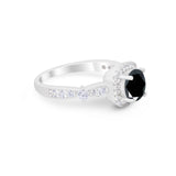 Vintage Art Deco Wedding Engagement Ring Round Cubic Zirconia 925 Sterling Silve-