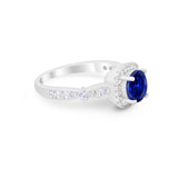 Vintage Art Deco Wedding Engagement Ring Round Cubic Zirconia 925 Sterling Silve-