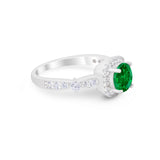 Vintage Art Deco Wedding Engagement Ring Round Cubic Zirconia 925 Sterling Silve-