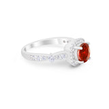Vintage Art Deco Wedding Engagement Ring Round Cubic Zirconia 925 Sterling Silve-