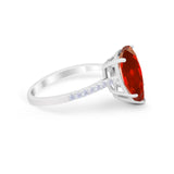 Teardrop Wedding Engagement Ring Pear Round Cubic Zirconia 925 Sterling Silver