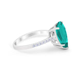 Teardrop Wedding Engagement Ring Pear Round Cubic Zirconia 925 Sterling Silver