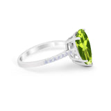 Teardrop Wedding Engagement Ring Pear Round Cubic Zirconia 925 Sterling Silver