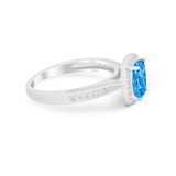 Vintage Emerald Cut Ring Round Simulated Cubic Zirconia 925 Sterling Silver