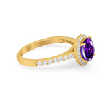 Accent Dazzling Wedding Ring Round Simulated Cubic Zirconia 925 Sterling Silver