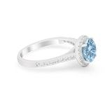 Accent Dazzling Wedding Ring Round Simulated Cubic Zirconia 925 Sterling Silver