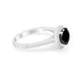 Accent Dazzling Wedding Ring Round Simulated Cubic Zirconia 925 Sterling Silver