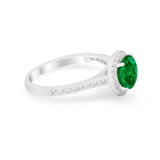 Accent Dazzling Wedding Ring Round Simulated Cubic Zirconia 925 Sterling Silver