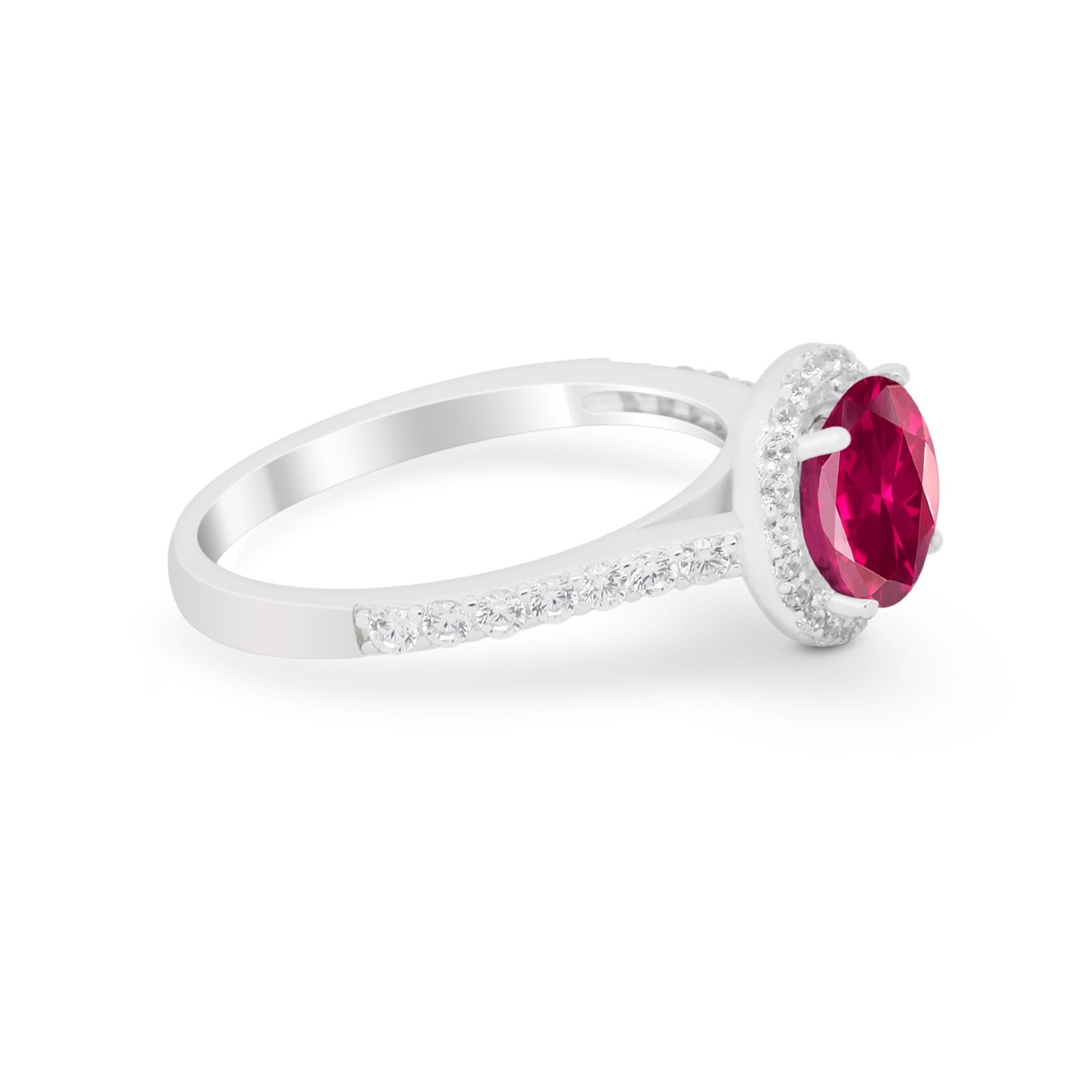 Accent Dazzling Wedding Ring Round Simulated Cubic Zirconia 925 Sterling Silver