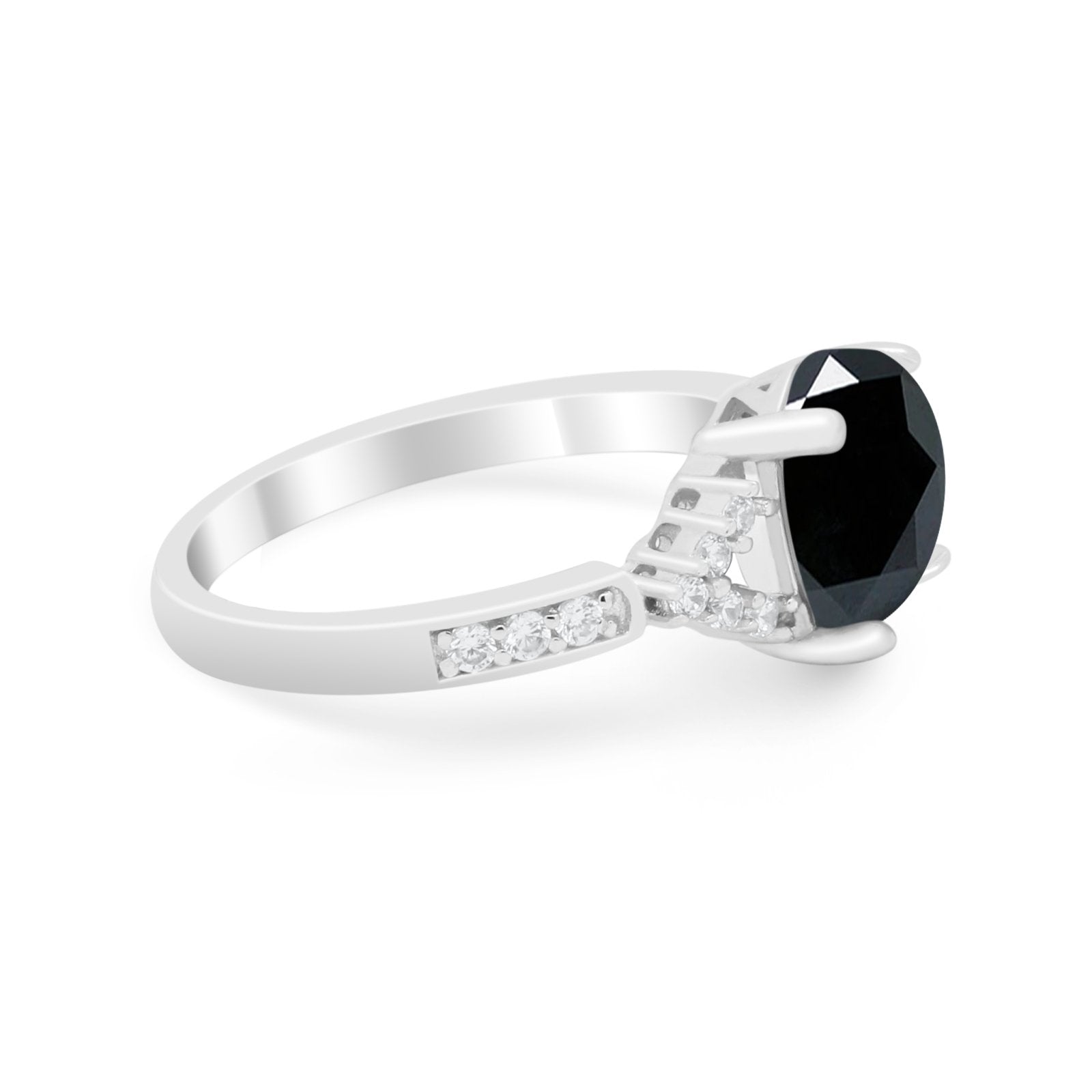 Art Deco Oval Wedding Ring Simulated Cubic Zirconia 925 Sterling Silver