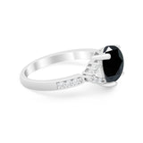 Art Deco Oval Wedding Ring Simulated Cubic Zirconia 925 Sterling Silver