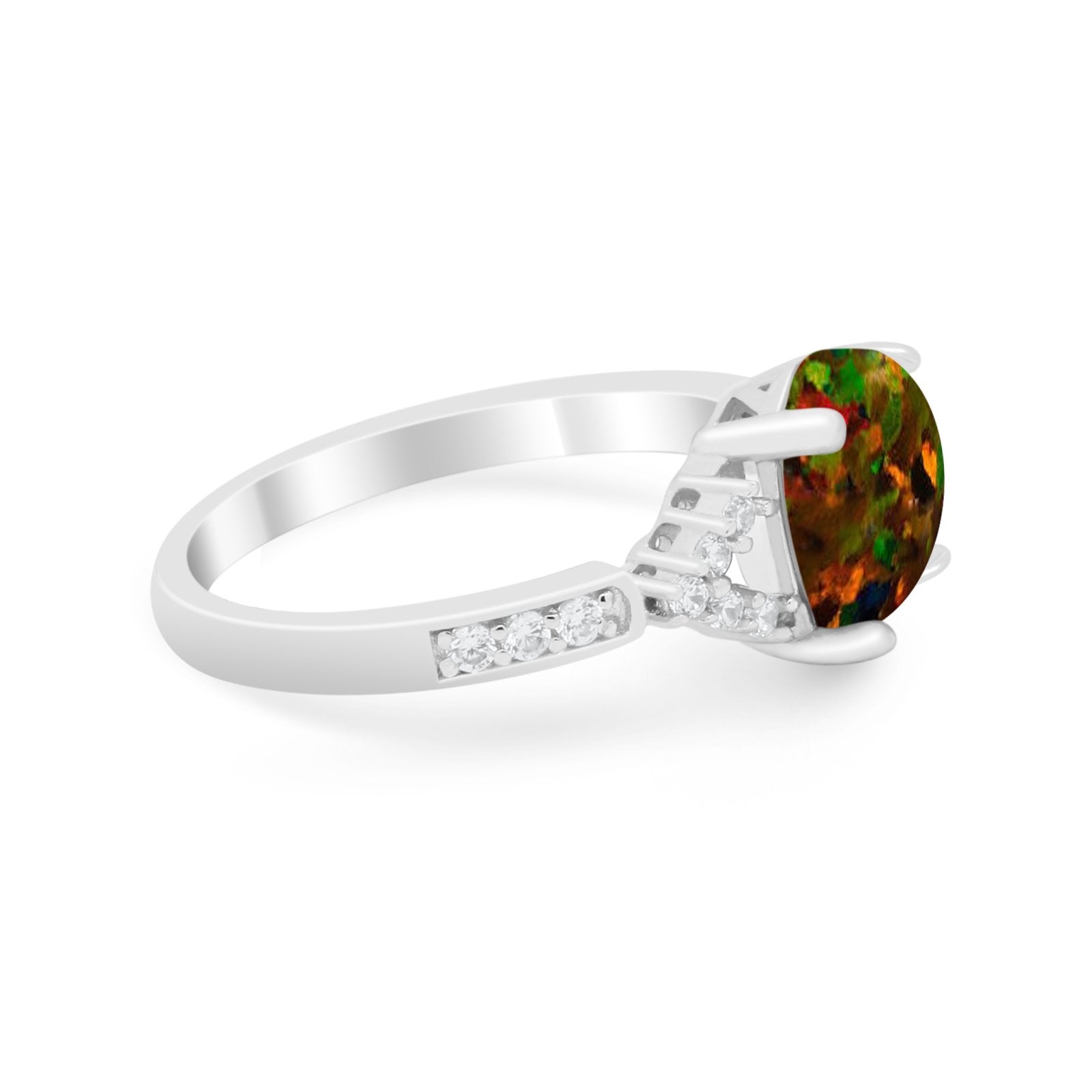 Art Deco Oval Wedding Ring Simulated Cubic Zirconia 925 Sterling Silver