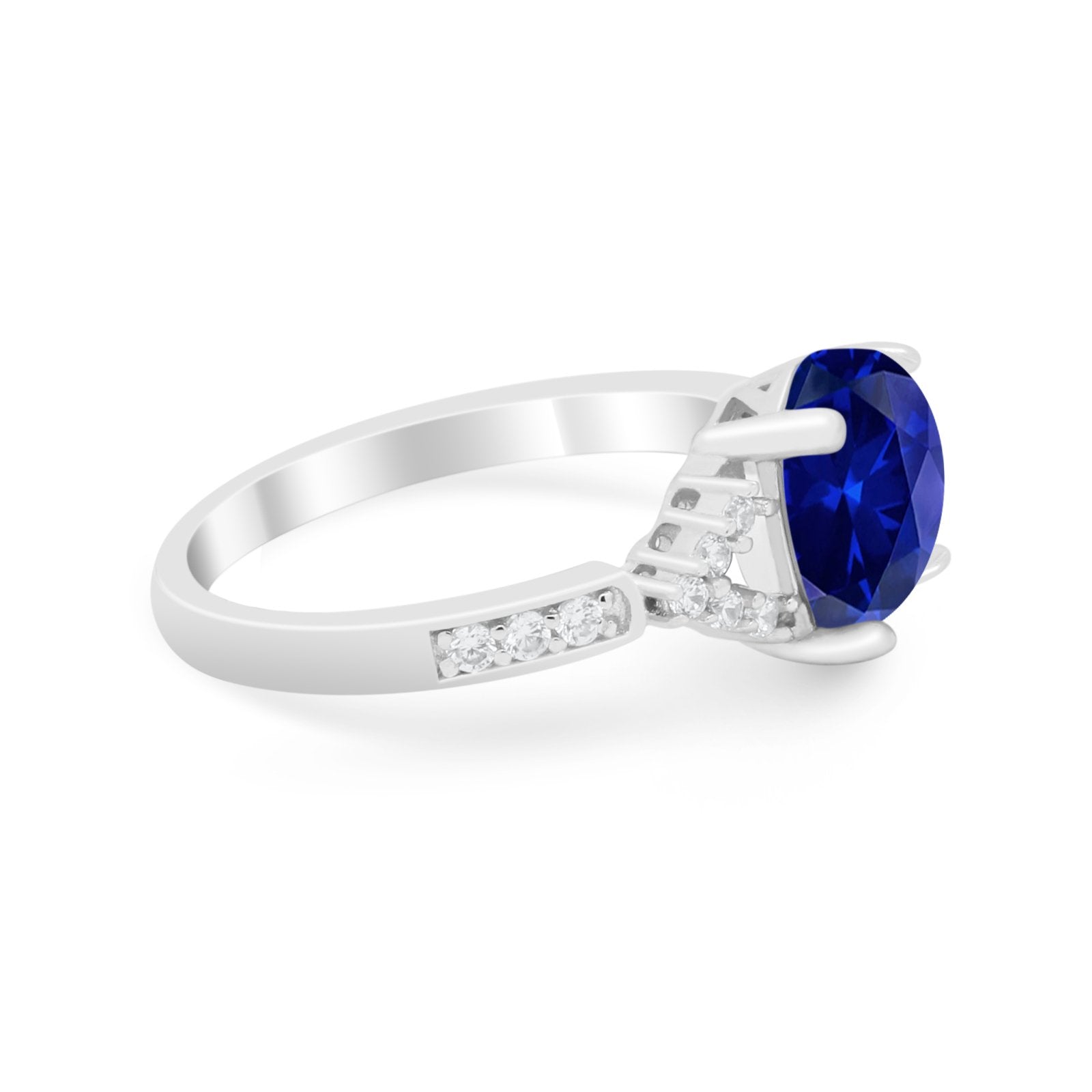 Art Deco Oval Wedding Ring Simulated Cubic Zirconia 925 Sterling Silver