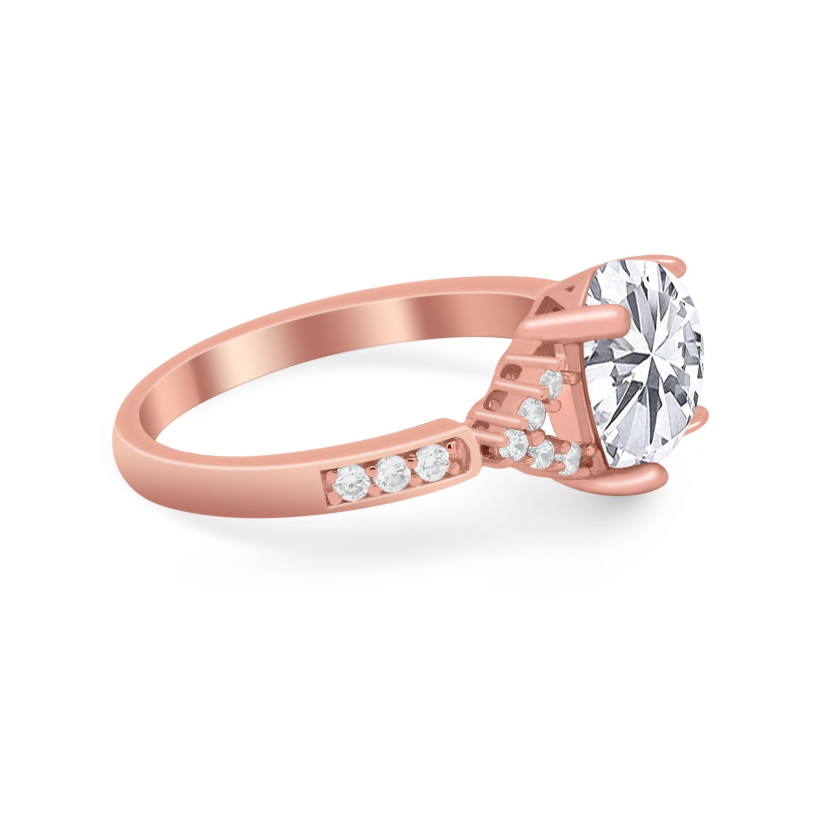 Art Deco Oval Wedding Ring Simulated Cubic Zirconia 925 Sterling Silver