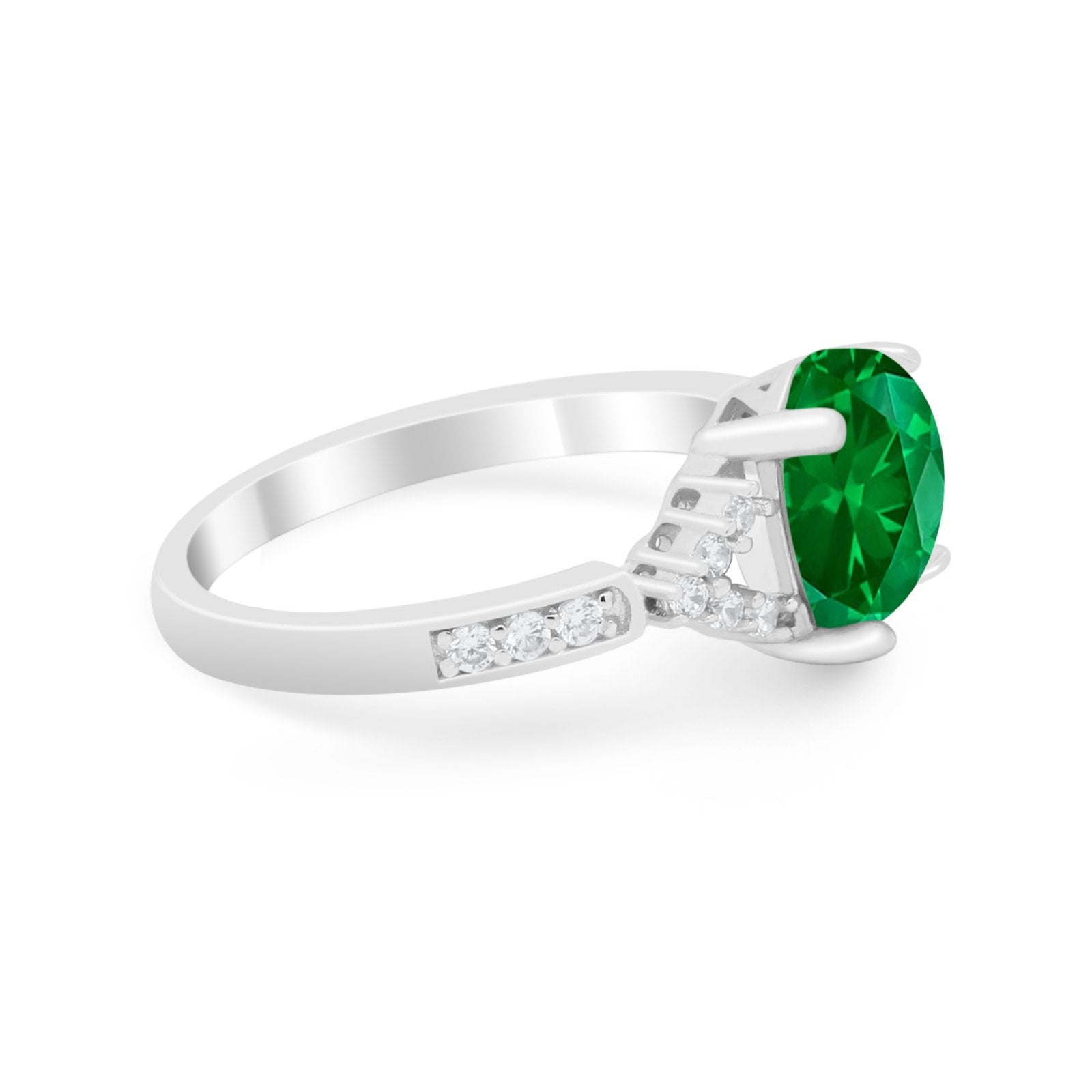 Art Deco Oval Wedding Ring Simulated Cubic Zirconia 925 Sterling Silver