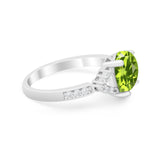 Art Deco Oval Wedding Ring Simulated Cubic Zirconia 925 Sterling Silver