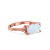 Sideways Fashion Ring Dainty Simulated Cubic Zirconia 925 Sterling Silver