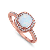 Halo Art Deco Design Ring Round Simulated Cubic Zirconia 925 Sterling Silver