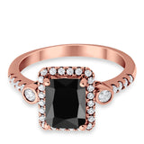 Halo Weddding Bridal Promise Ring Simulated Cubic Zirconia 925 Sterling Silver