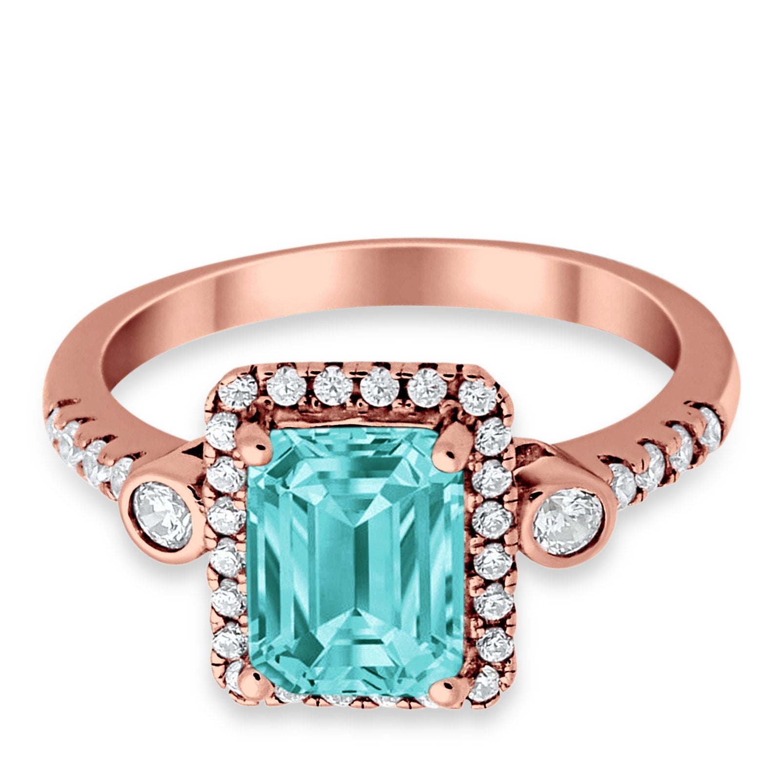 Halo Weddding Bridal Promise Ring Simulated Cubic Zirconia 925 Sterling Silver