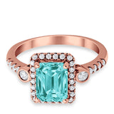 Halo Weddding Bridal Promise Ring Simulated Cubic Zirconia 925 Sterling Silver