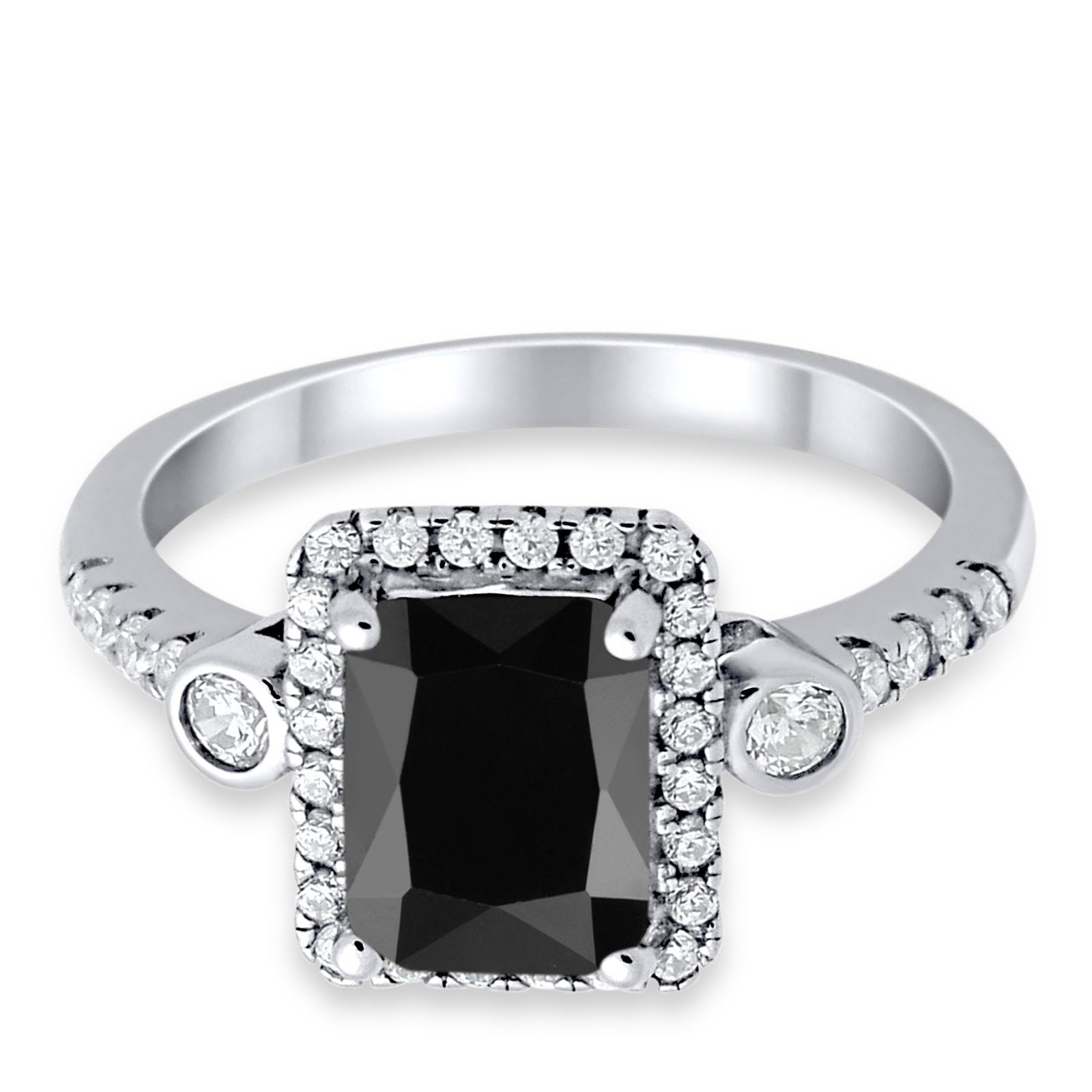 Halo Weddding Bridal Promise Ring Simulated Cubic Zirconia 925 Sterling Silver