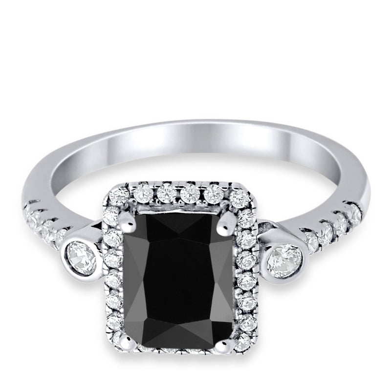 Halo Weddding Bridal Promise Ring Simulated Cubic Zirconia 925 Sterling Silver