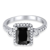 Halo Weddding Bridal Promise Ring Simulated Cubic Zirconia 925 Sterling Silver