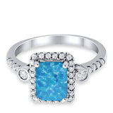 Halo Weddding Bridal Promise Ring Simulated Cubic Zirconia 925 Sterling Silver