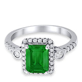Halo Weddding Bridal Promise Ring Simulated Cubic Zirconia 925 Sterling Silver