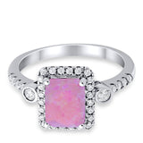 Halo Weddding Bridal Promise Ring Simulated Cubic Zirconia 925 Sterling Silver