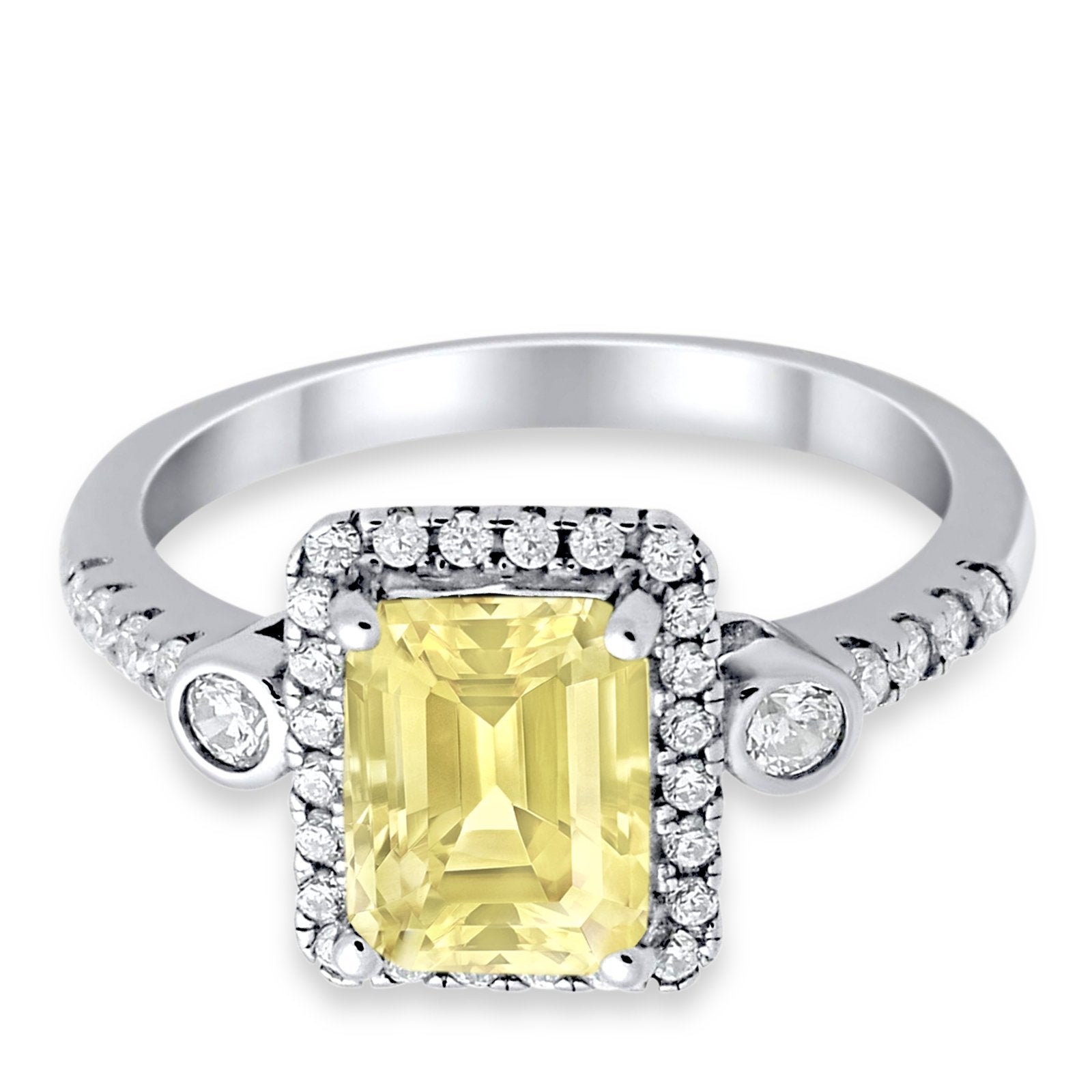 Halo Weddding Bridal Promise Ring Simulated Cubic Zirconia 925 Sterling Silver