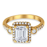 Halo Weddding Bridal Promise Ring Simulated Cubic Zirconia 925 Sterling Silver