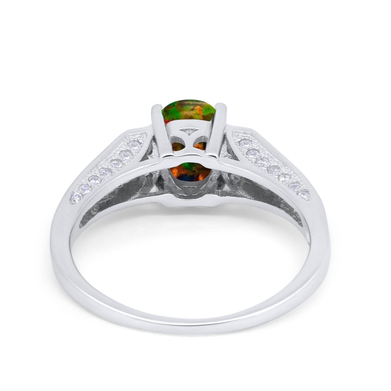 Solitaire Split Shank Wedding Ring Simulated Cubic Zirconia 925 Sterling Silver