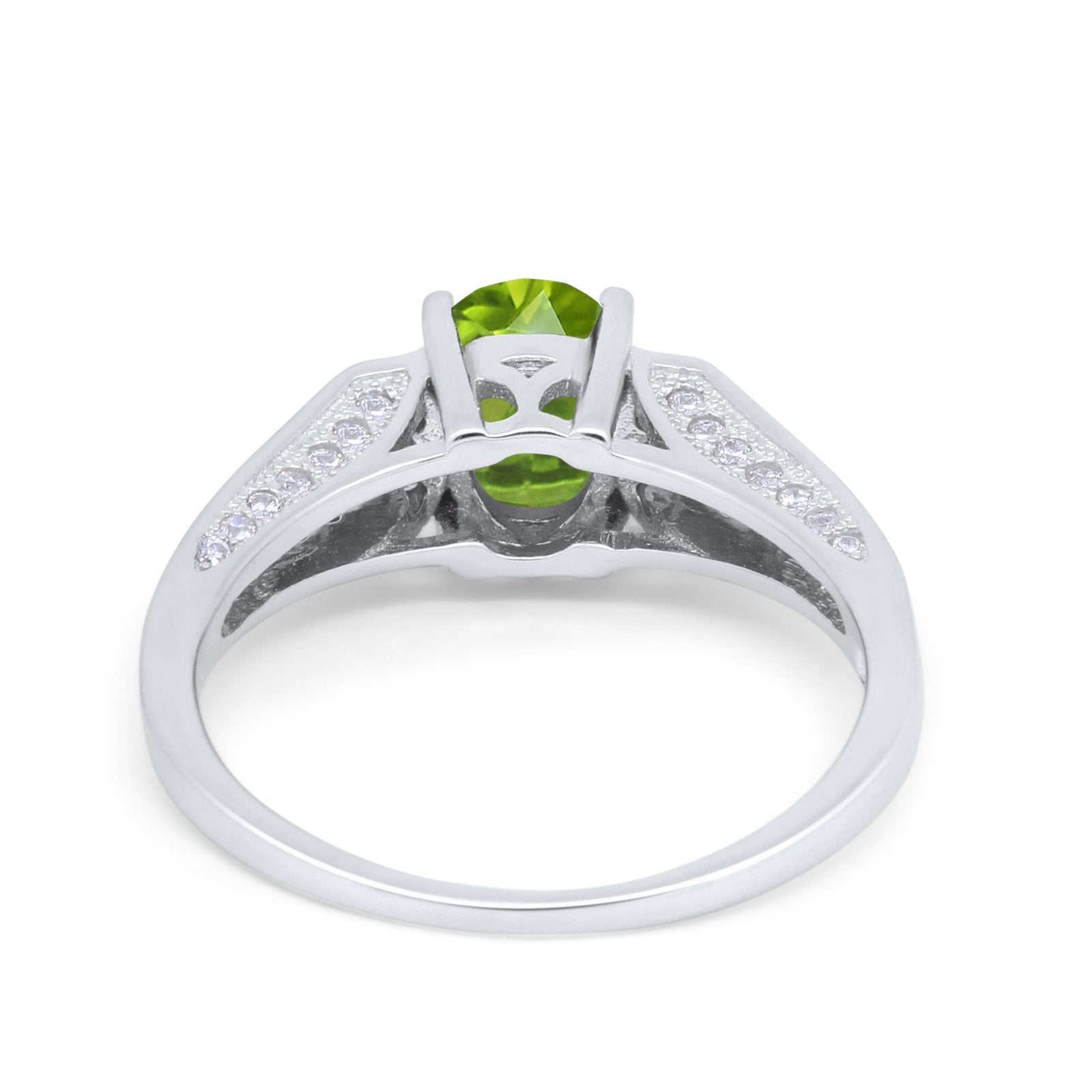 Solitaire Split Shank Wedding Ring Simulated Cubic Zirconia 925 Sterling Silver