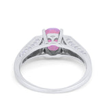 Solitaire Split Shank Wedding Ring Simulated Cubic Zirconia 925 Sterling Silver