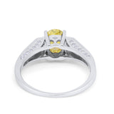 Solitaire Split Shank Wedding Ring Simulated Cubic Zirconia 925 Sterling Silver
