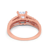 Wedding Ring Princess Cut Simulated Cubic Zirconia 925 Sterling Silver