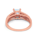 Wedding Ring Princess Cut Simulated Cubic Zirconia 925 Sterling Silver