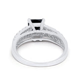 Wedding Ring Princess Cut Simulated Cubic Zirconia 925 Sterling Silver