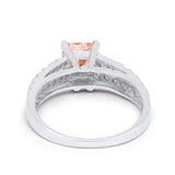 Wedding Ring Princess Cut Simulated Cubic Zirconia 925 Sterling Silver