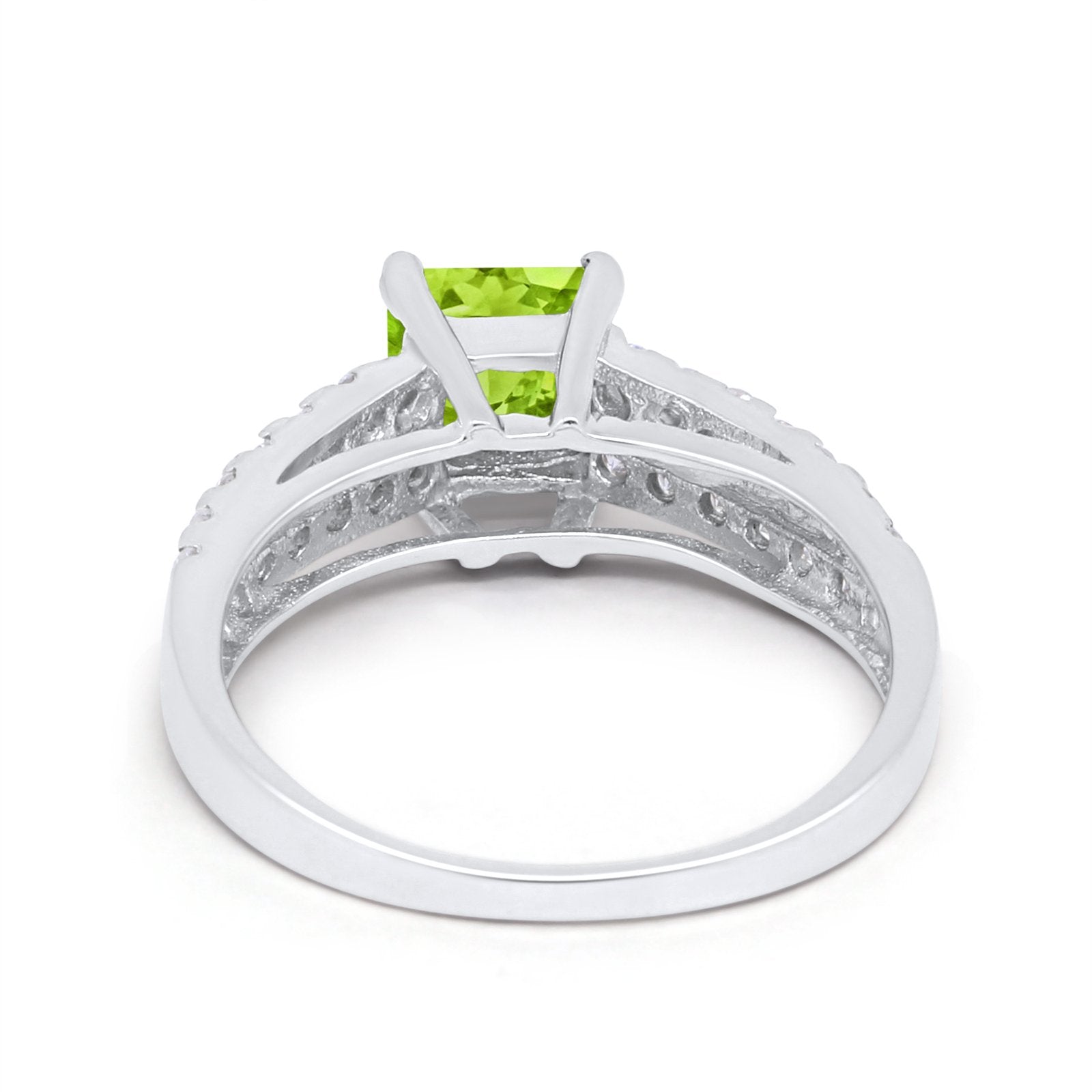 Wedding Ring Princess Cut Simulated Cubic Zirconia 925 Sterling Silver