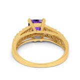 Wedding Ring Princess Cut Simulated Cubic Zirconia 925 Sterling Silver