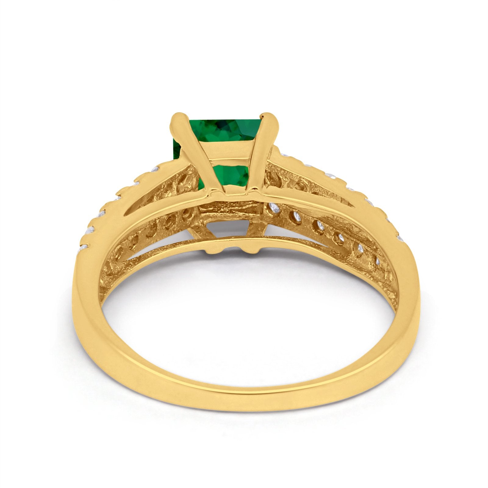 Wedding Ring Princess Cut Simulated Cubic Zirconia 925 Sterling Silver