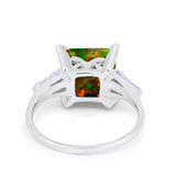 Wedding Ring Princess Cut Baguette Simulated Cubic Zirconia 925 Sterling Silver