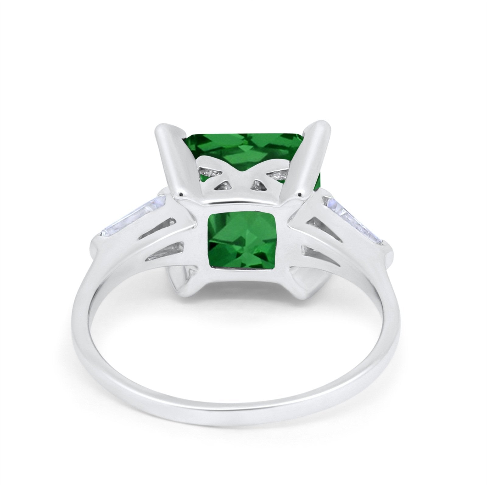 Wedding Ring Princess Cut Baguette Simulated Cubic Zirconia 925 Sterling Silver