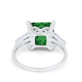 Wedding Ring Princess Cut Baguette Simulated Cubic Zirconia 925 Sterling Silver