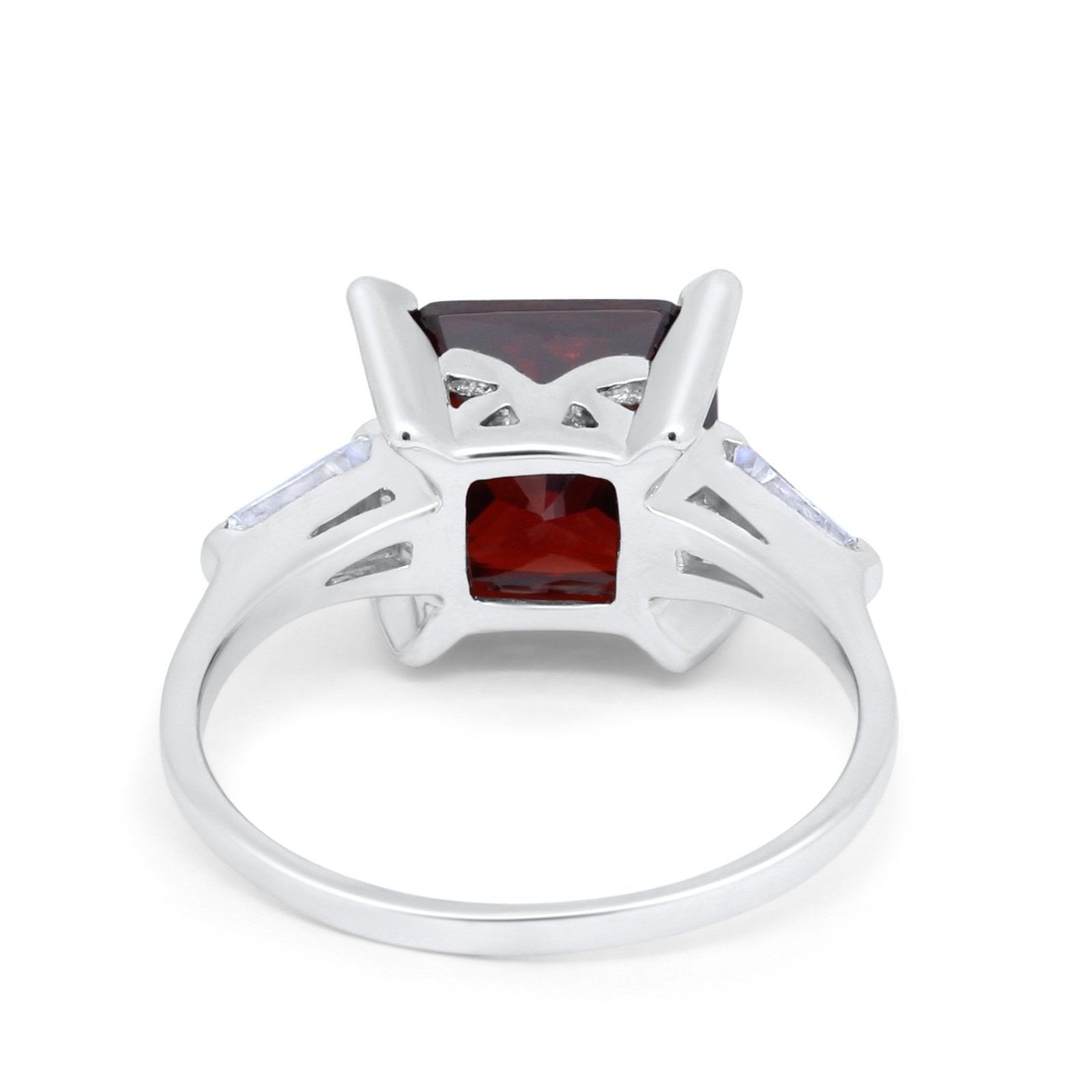 Wedding Ring Princess Cut Baguette Simulated Cubic Zirconia 925 Sterling Silver